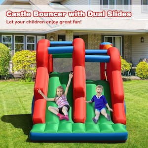 Inflatable Bounce House Multi 3-in-1 Dual Slides Jumping Castle Bouncer without Blower