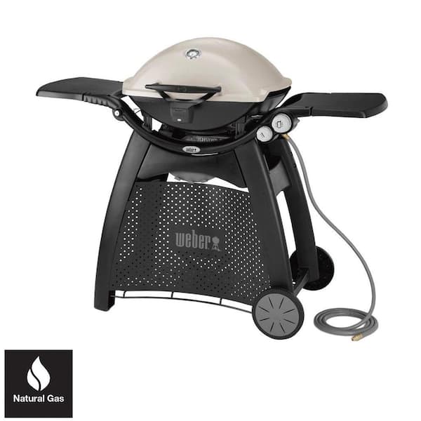Weber Q 3200 2-Burner Portable Natural Gas Grill in Titanium with Built-In Thermometer