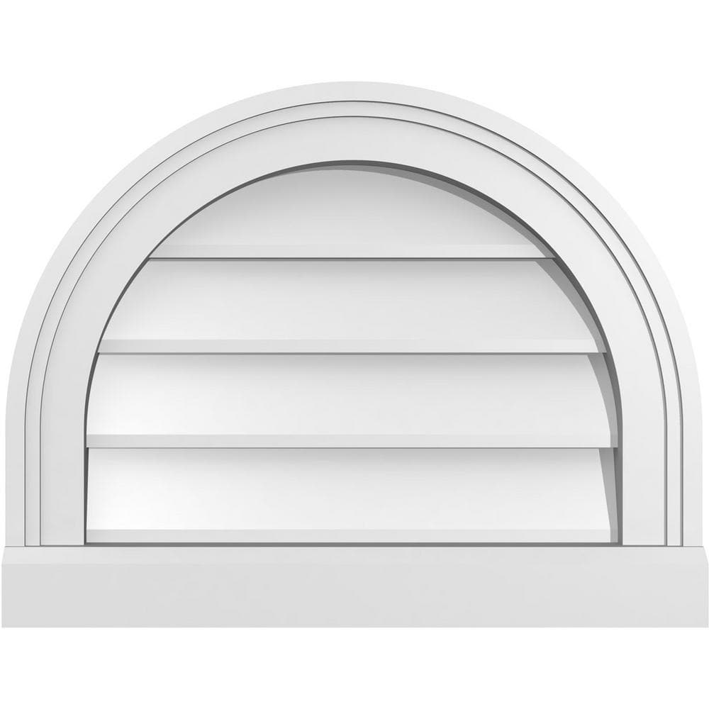 18 in. x 14 in. Round Top White PVC Paintable Gable Louver Vent Non-Functional price history on PriceWatchPro