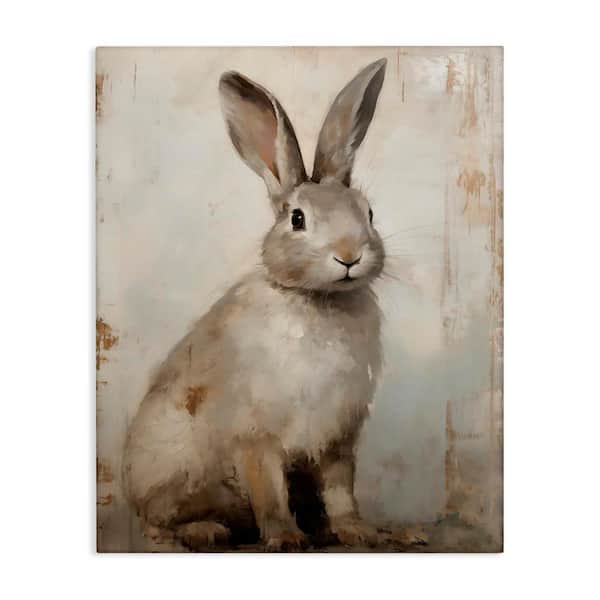 Stupell Industries Natural Rabbit Portrait by Arlington Prints Unframed Animal Graphic Art Print 30 in. x 24 in.