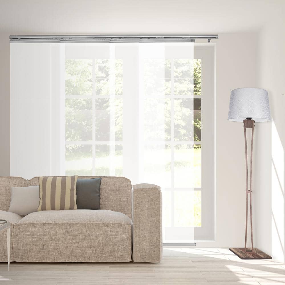 Pearly White 48 in. - 88 in. W x 94 in. L Adjustable 4- Panel White Single Rail Panel Track with 23.5 in. Slates price history on PriceWatchPro