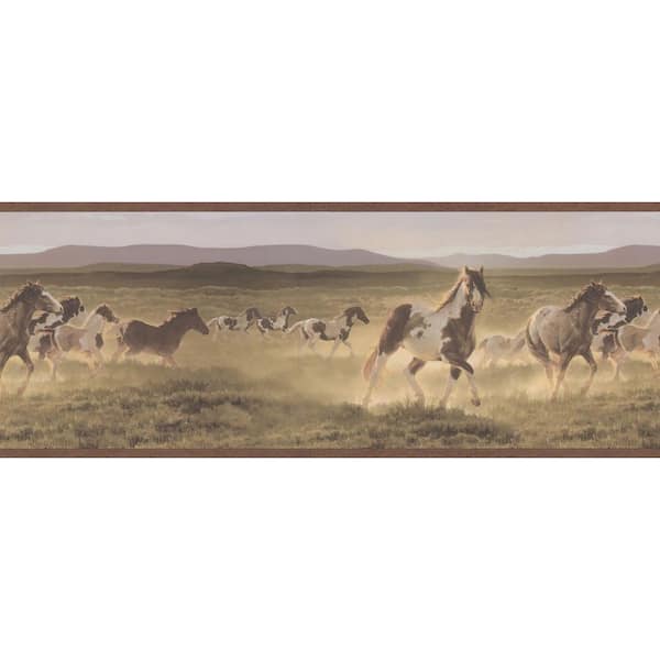 Brewster 9 in. H x 12 in. W Wild Horses Border Sample