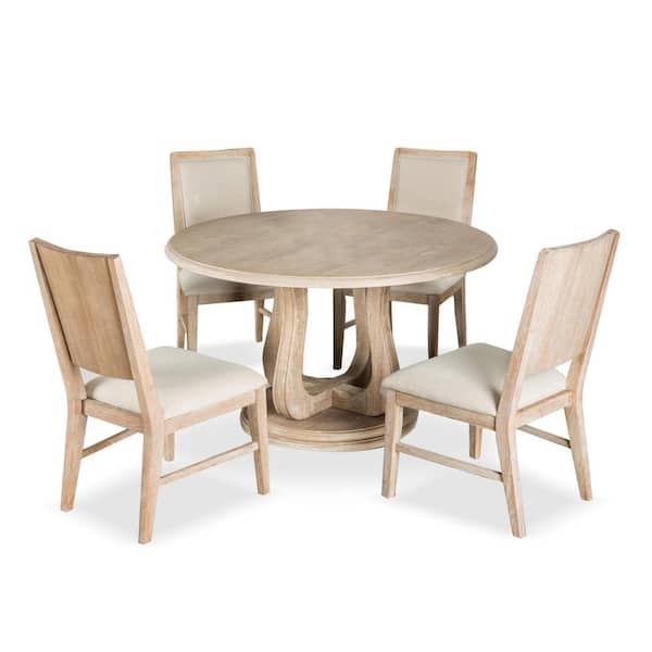 Espica 5-Piece Distressed Natural Wood Top Dining Room Set (Seats 4)