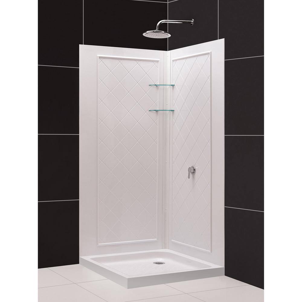 Flex 36" Frameless Clear Glass Shower Enclosure with Brushed Nickel Hardware