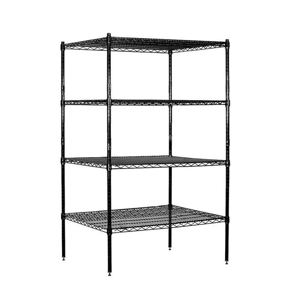 Salsbury Industries Black 3-Tier Wire Shelving Unit (36 in. W x 63 in. H x 24 in. D)