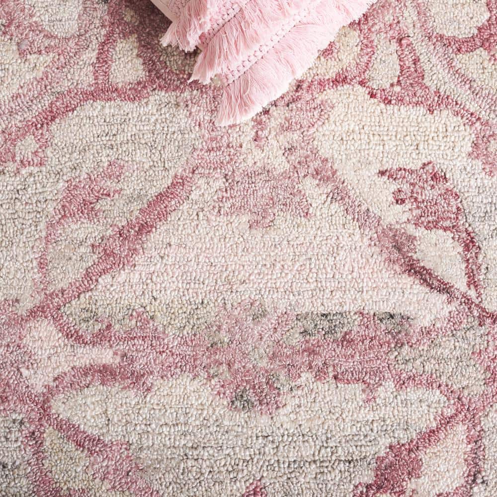 Anatolia Light Pink Handmade Wool and Synthetic 8' x 10' Area Rug