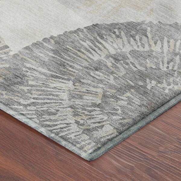 Mayfield Premium Machine Washable Abstract AMF2351 Linen 5 ft. x 7 ft. 6 in. Area Rug