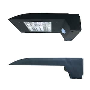 Solar Integrated LED Black Wall Light with Motion Sensor (1-Pack)