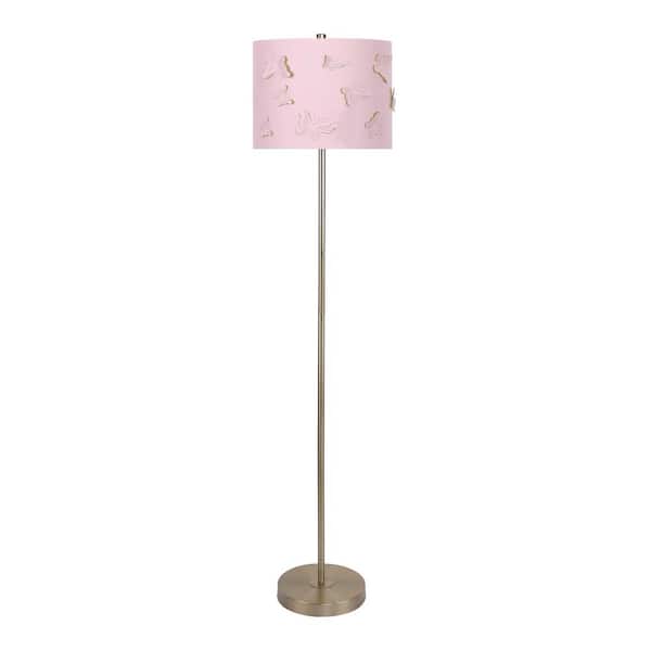 Gold Plated Floor Lamp, Pink Floor Lamp Shade