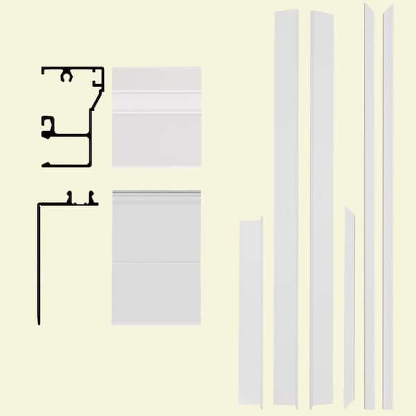 FrontLine Remodel 4-9/16 in. x 1-1/4 in. x 84 in. White Aluminum Entry Door Frame Clad Kit with Brickmould