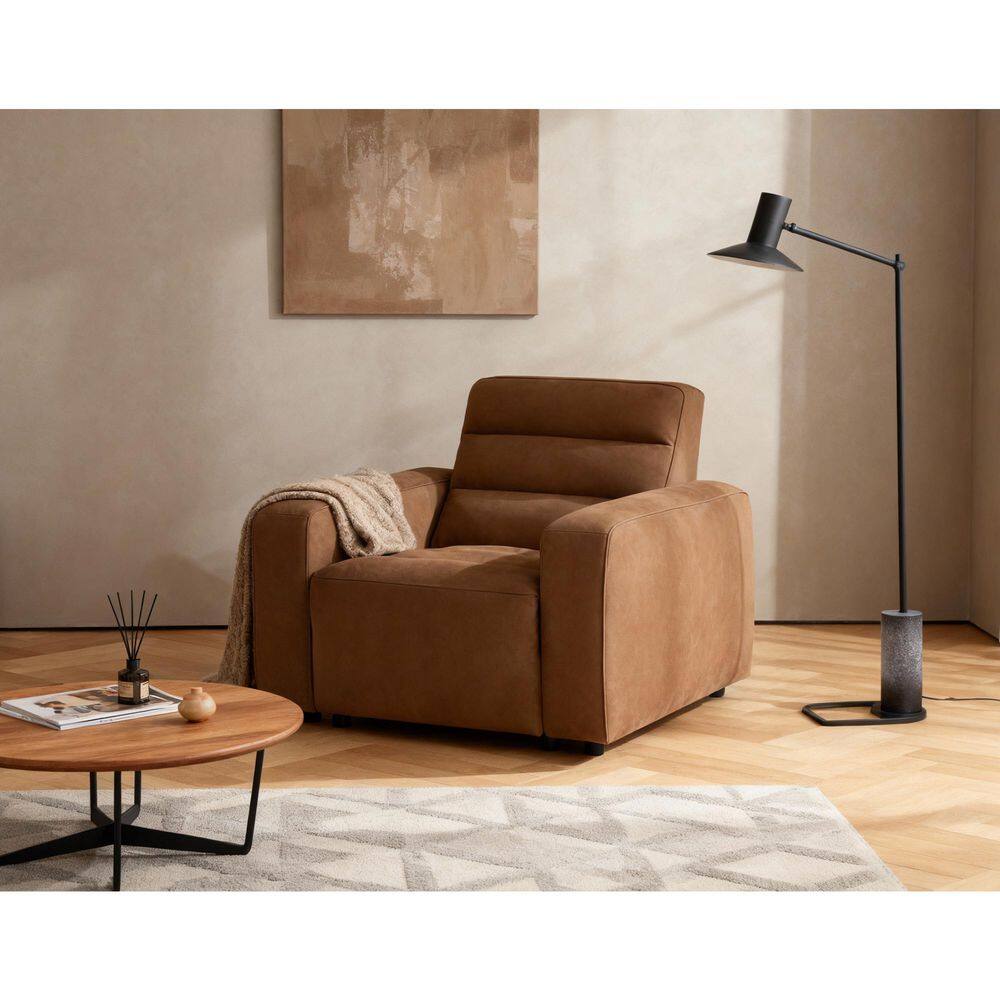 46 in. Oversized Full-Grain Leather Power Recliner With USB and Type-C Charging in Brown price history on PriceWatchPro