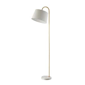 Dacey 68.5 in. Gold Leaf/White Floor Lamp