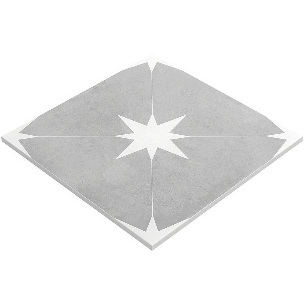 Polaris 9x9 Gray Matte Porcelain Floor and Wall Tile