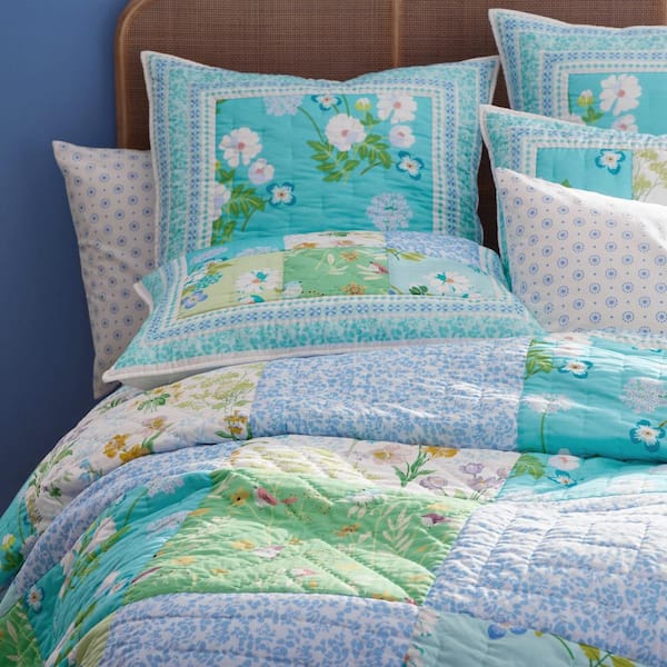 The Company Store Sunshine Patchwork Quilted Multi Cotton Euro Sham  51064F-E-MULTI - The Home Depot