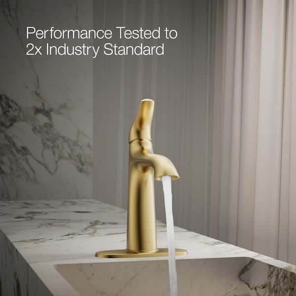 KOHLER Easmor Single-Handle Single Hole Bathroom Faucet in Vibrant Brushed Nickel
