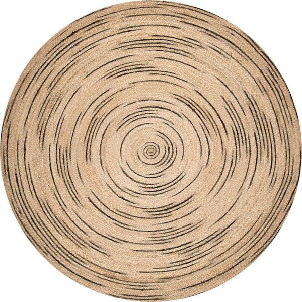 nuLOOM Braided Chelsea Jute Natural 4 ft. x 4 ft. Round Area Rug
