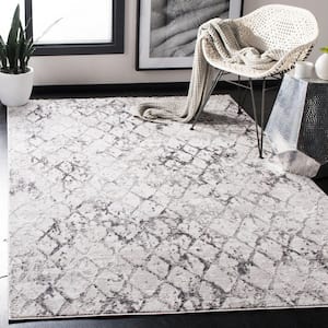 Amelia Gray/Light Gray 7 ft. x 7 ft. Square Abstract Area Rug