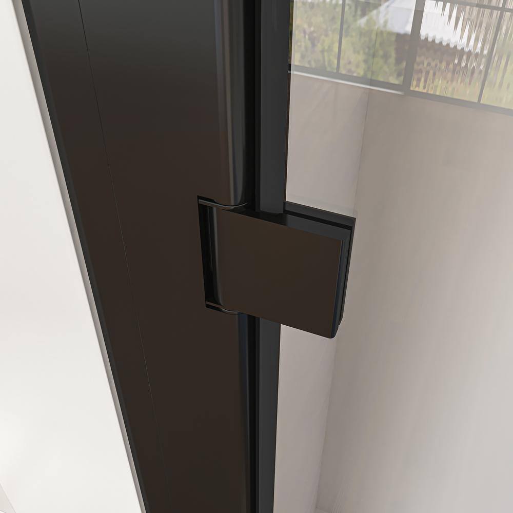 32'' W x 72'' H Frameless Clear Glass Shower Door in Matte Black