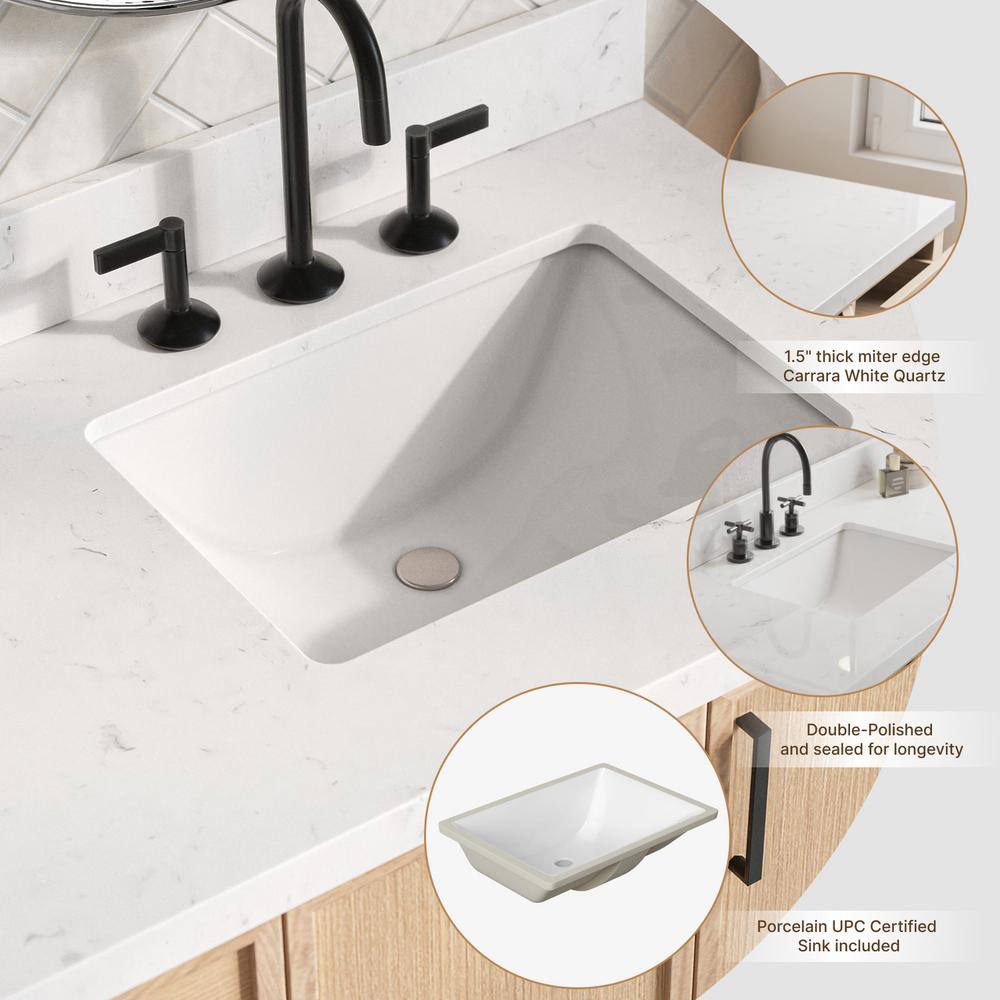 Kelly 48 Inch Oak Single Bathroom Vanity Base with Drawers
