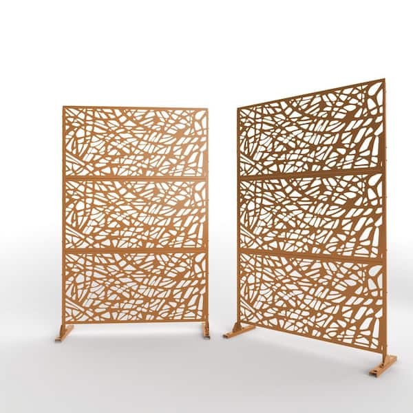 Lirago 6 ft. H x 3 ft. Brown W Outdoor Metal Privacy Screen Panels