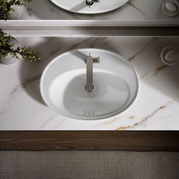 KOHLER Serif 22.1 in. x 16.25 in. Drop-In Bathroom Sink in White