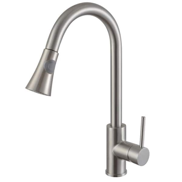 Unbranded Luxurious Single Handle Pull-Down Sprayer Kitchen Faucet in Brushed Nickel