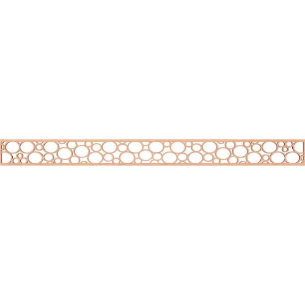 Ekena Millwork Hemingway Fretwork 0.25 in. D x 46.375 in. W x 4 in. L Alder Wood Panel Moulding