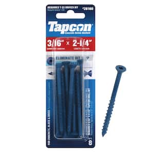 Tapcon 3 16 in. x 2 1 4 in. Star Flat Head Concrete Anchors 8 Pack 28160 The Home Depot