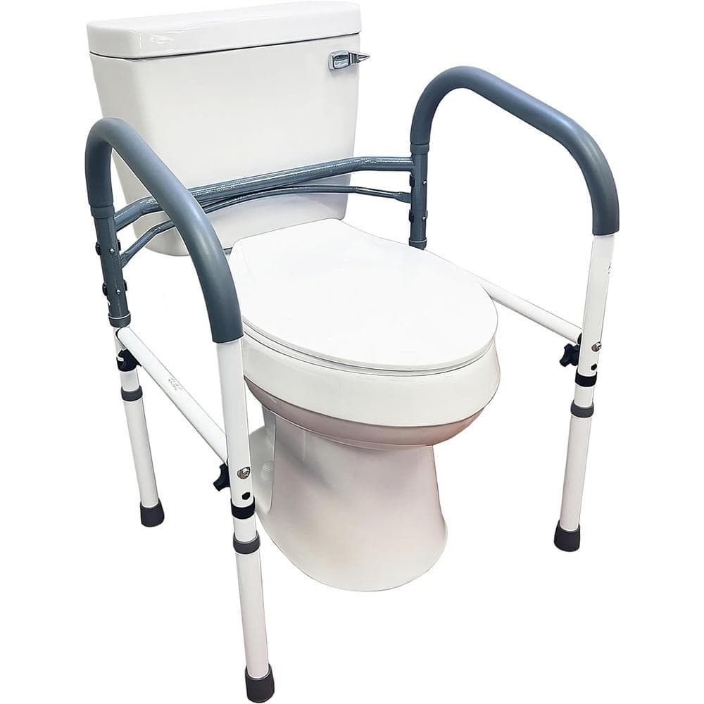 Adjustable Height Metal Toilet Safety Frame with Non-Slip Pads