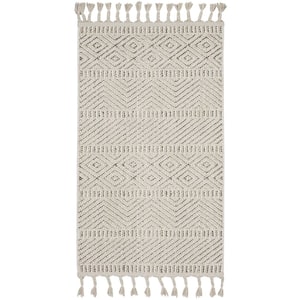 Paxton Taupe 2 ft. x 5 ft. Geometric Contemporary Kitchen Area Rug