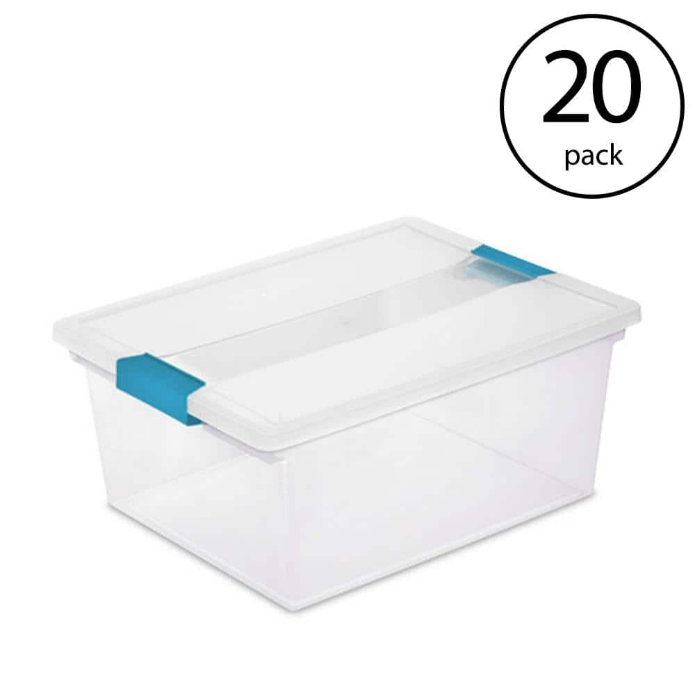 Sterilite Deep Clip Box Clear Plastic Storage Bin Container with Lid