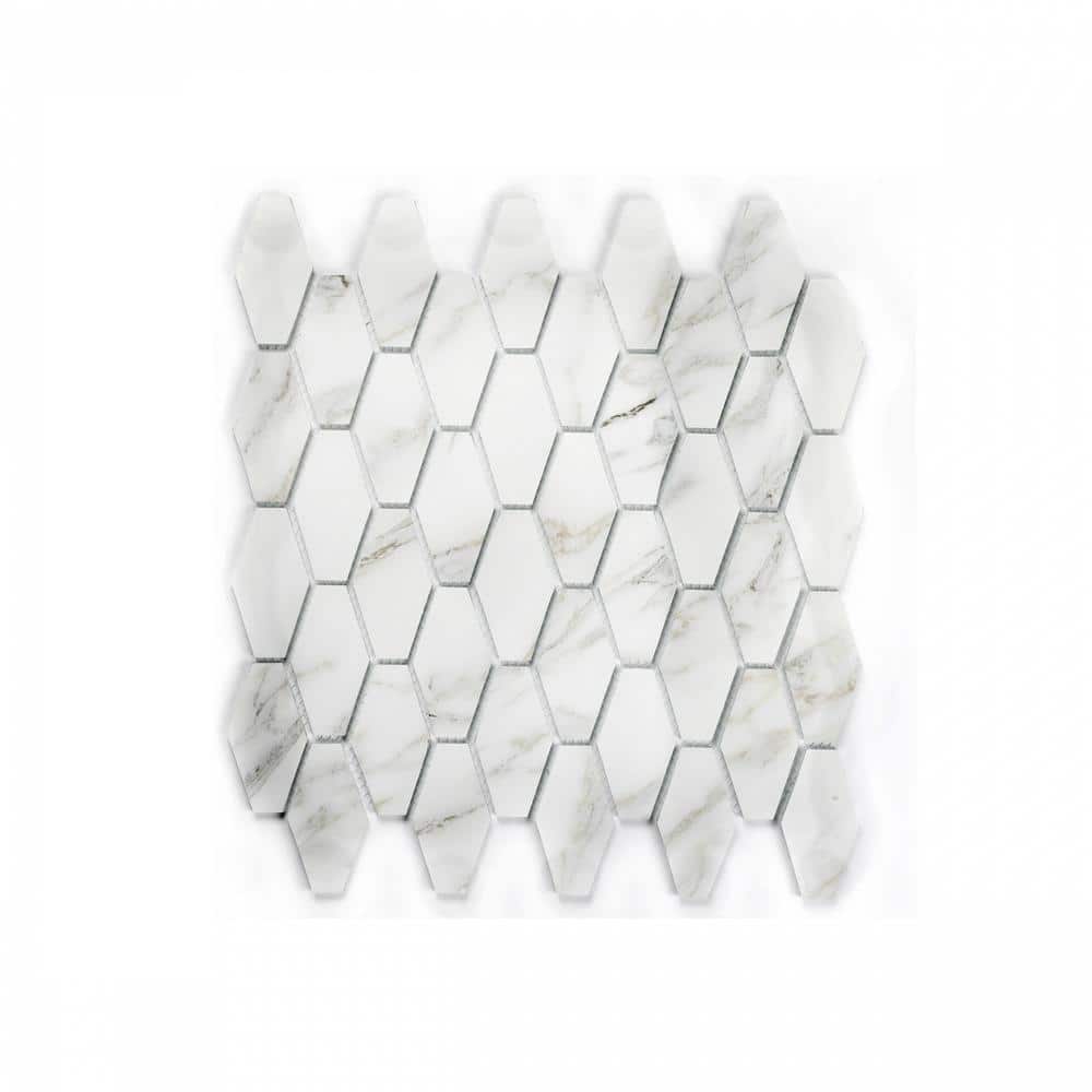 Artistic Amber Iridescent Glass Mosaic 12x12 Wall Tile