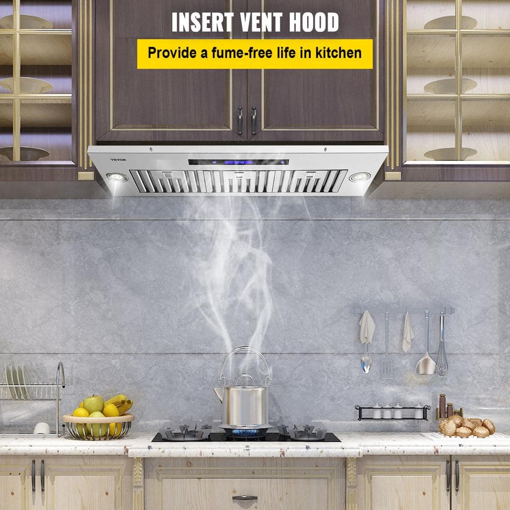 VEVOR 36" Stainless Steel Convertible Insert Range Hood with Charcoal Filter