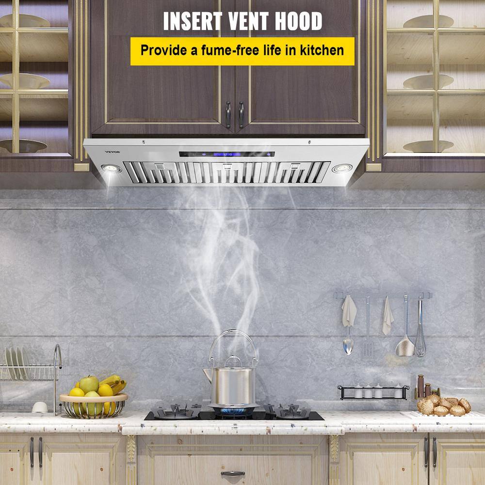 VEVOR 36" Stainless Steel Convertible Insert Range Hood with Charcoal Filter