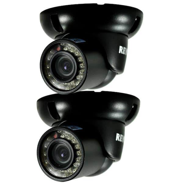 Revo Wired 700 TVL Indoor/Outdoor Mini Turret Surveillance Camera with BNC Conversion Kit (2-Pack)