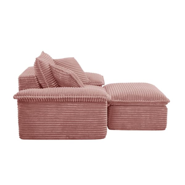 Seafuloy Pink Club Chair with Ottoman, Modular Accent Char, Lounge