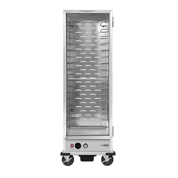 Koolmore 33 in. Commercial Non-Insulated Heated Holding Cabinet with Wire Racks and Glass Door in Silver Buffet Server