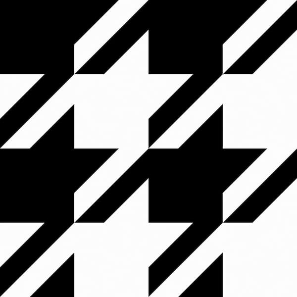 RUPAUL RuHoundstooth Black Vinyl Peel and Stick Wallpaper Sample