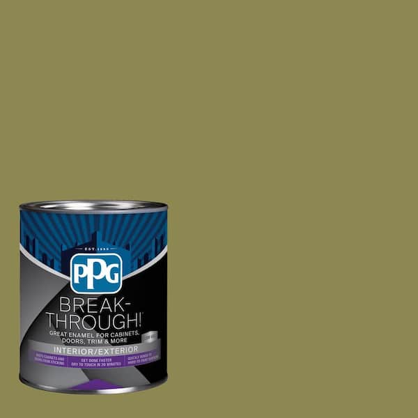 Break-Through! 1 qt. PPG1114-6 Bronze Green Satin Door, Trim & Cabinet Paint