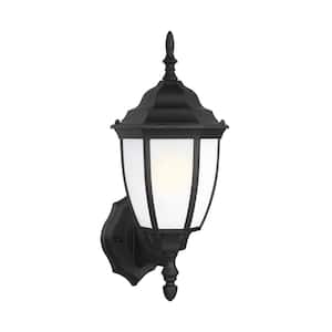 Bakersville 1-Light Black Outdoor 15.5 in. Wall Lantern Sconce