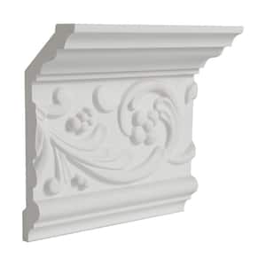 2-1/2 in. x 5-7/8 in. x 6 in. Long Polyurethane Floral Crown Moulding Sample