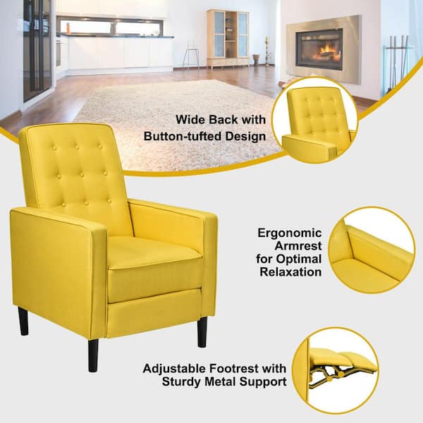 Ergonomic Bedroom Yellow Chair Back Support Pillow Reclinable