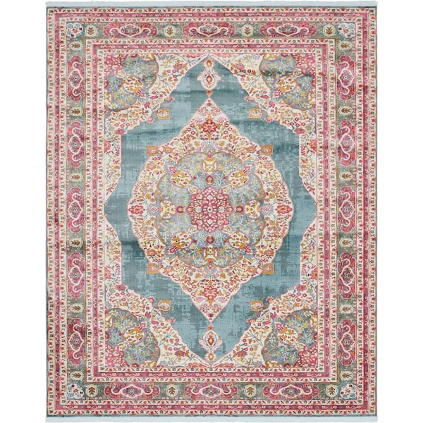 Unique Loom Baracoa Regla Turquoise 8' 4 x 10' 0 Area Rug
