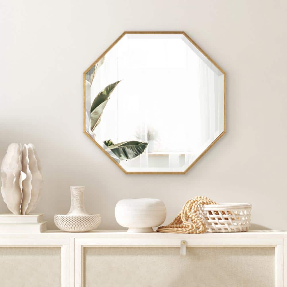 Gold Octagon Full Length Vanity Wall Mirror
