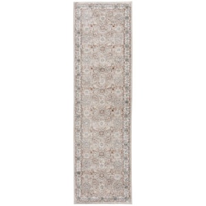 Reynell Gray 2 ft. x 7 ft. Floral Area Rug