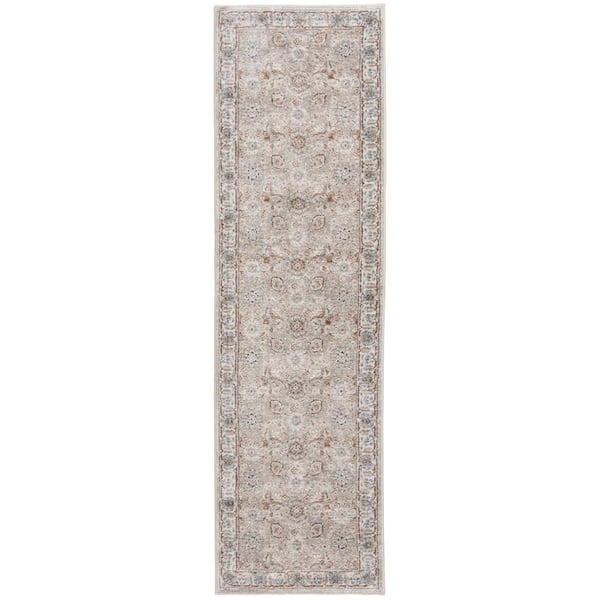 Reynell Gray  Doormat 2 ft. x 7 ft. Floral Area Rug