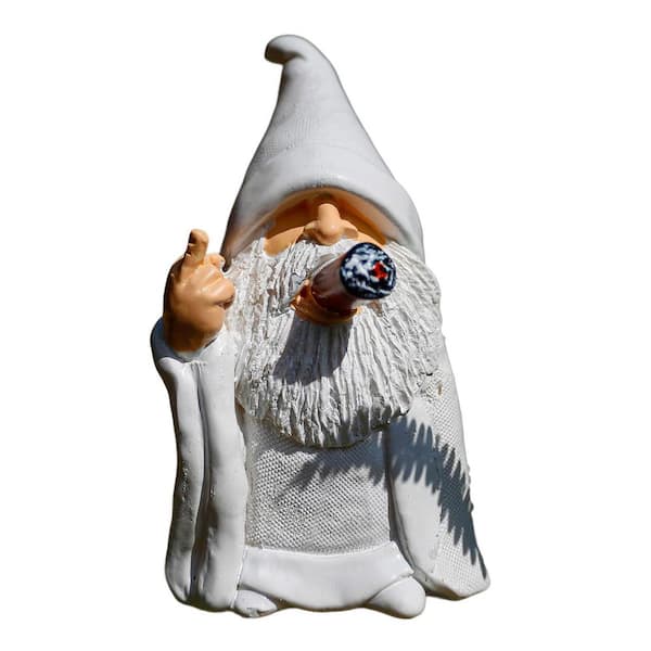 5.9 in. Naughty Smoking Wizard Dwarf-Funny Garden Gnomes Outdoor Decorations for Lawn Patio Yard Home Decor Easter