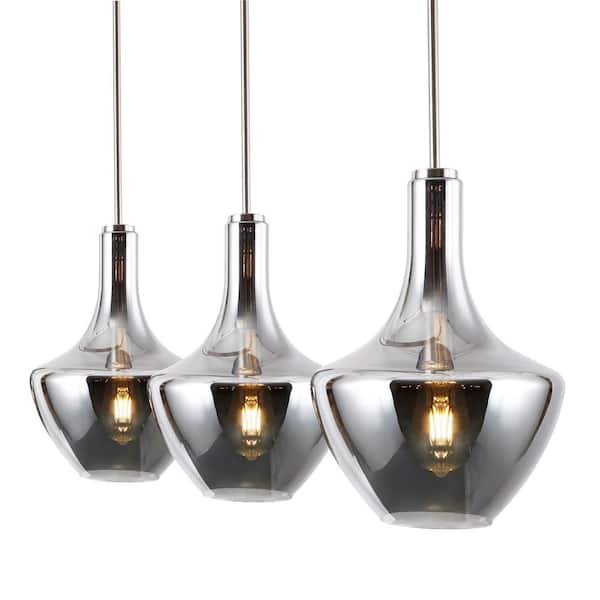 Light Society Modena 3-Light Satin Nickel Island Light with