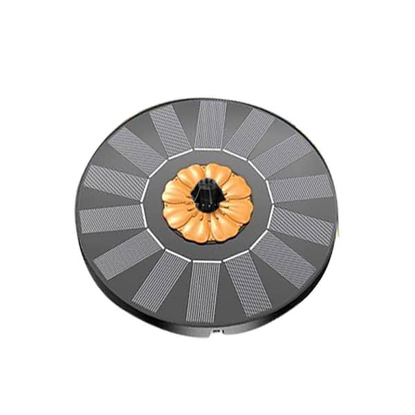 Solar Bird Bath Fountain with Brown Flower 2025 Upgraded Anti-Clogging System 4-Fixers and 7-Nozzle Garden Water Pump