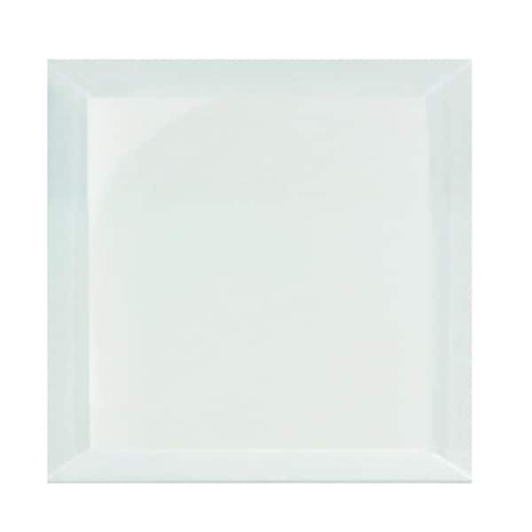 Frosted Elegance Glossy Green Blue Beveled Square 8 in. x 8 in. Glass Wall Tile (2.66 sq. ft./Case)